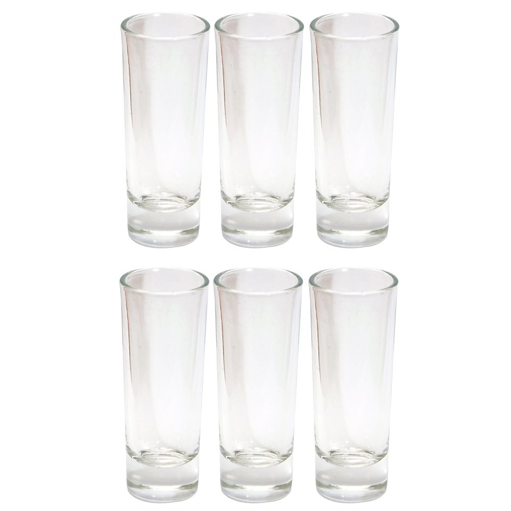 Thirsty RhinoAnja, Round 2 oz Tall Shooter Shot Glass with Heavy Base, Clear Glass 4 inches tall x 1 5/8 inches diameter transparent SHOTGLASS4