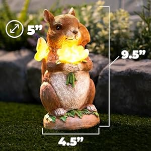 VP Home Charming Solar Powered LED Outdoor Decor Porcelain Squirrel Figurine Light Up Squirrel Gifts Garden Figurines Outdoor Solar Lawn Ornaments VP Home Charming Solar Powered LED Outdoor Decor Porcelain Squirrel Figurine Light Up Squirrel Gifts Garden Figurines Outdoor Solar Lawn Ornaments