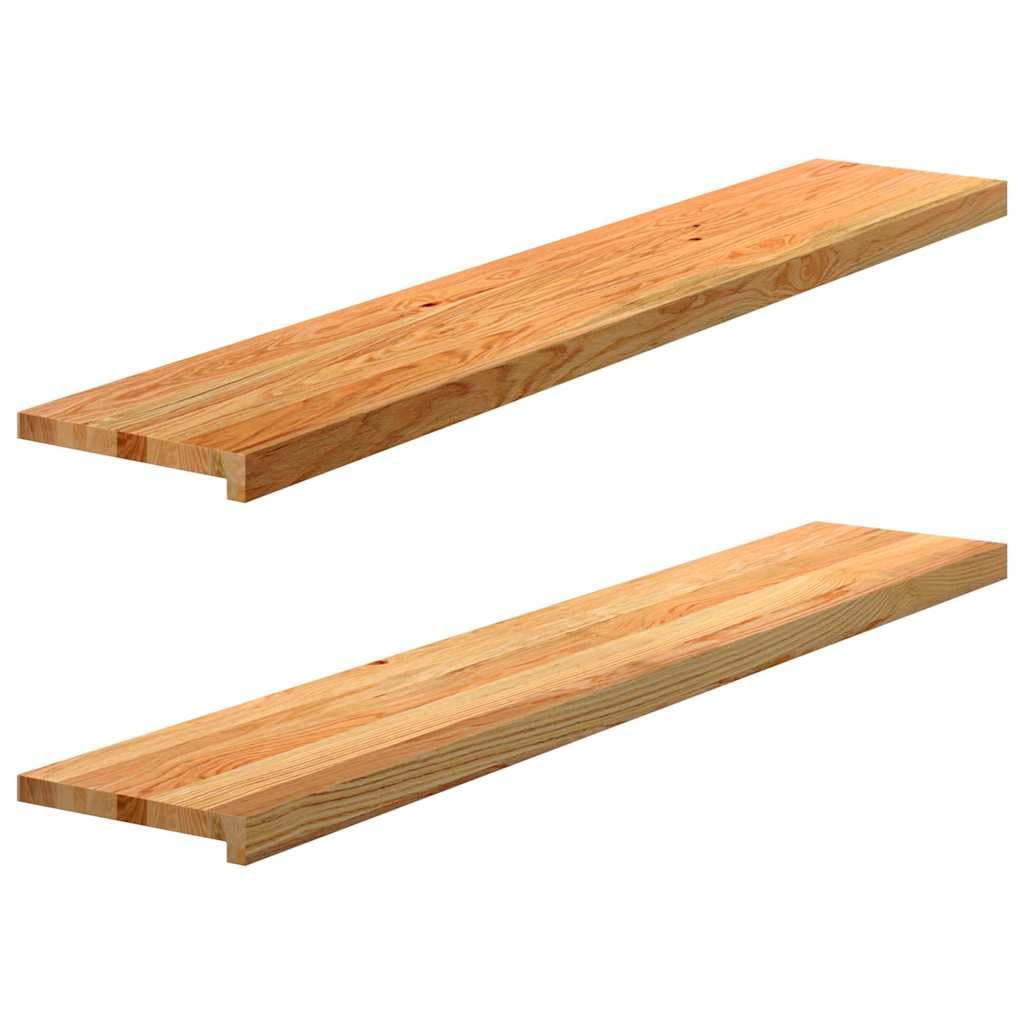 vidaXL Oak Window Sills - Solid Wood Ledge, Light Brown, 140x30x2 cm, 2 Pcs, Home/Office Decor — image 1