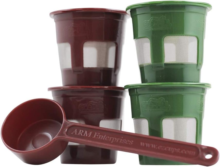 Perfect Pod 4-Pack Reusable Coffee Pod Filters and Coffee Scoop | Compatible with Keurig 1.0 and Select Other Coffee Makers (Check Compatibility Chart)