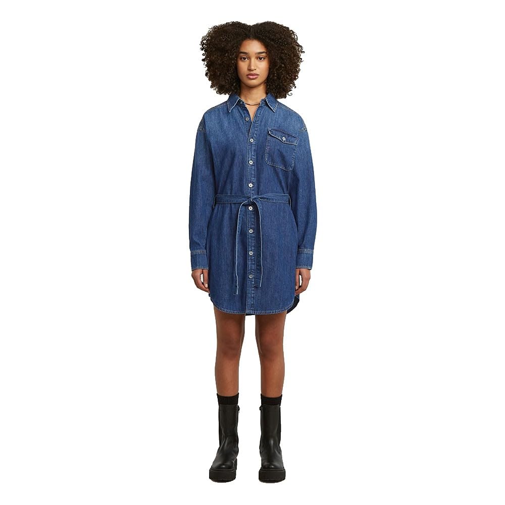 G-STAR Women's Belted Shirt Dress Ls Wmn, Blue (Worn in Windward D26814-d252-g749), M