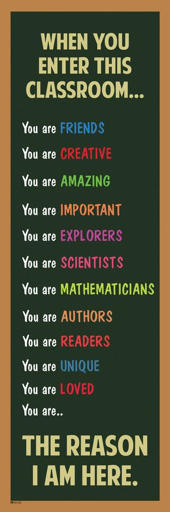 When You Enter This Classroom Poster Teacher Supplies Affirmation Station Must Haves School Door Decor Welcome Positive Cool Wall Art Print Poster 12x36