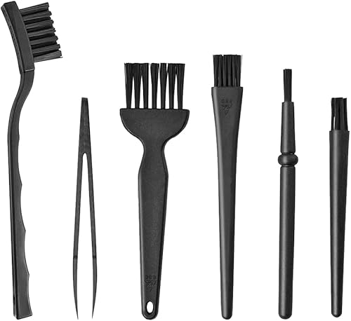 ELANE 6 cepillos de limpieza pequeños para espacios reducidos, cepillos para limpiar cepillos para electrónica, cepillo para limpiar objetos pequeños