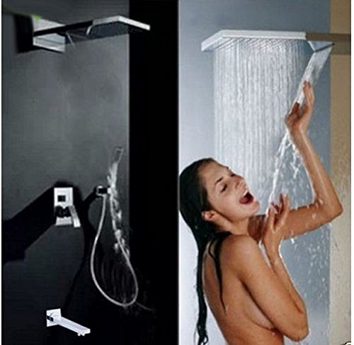 Cascade pomme de douche encastrable plafond robinet baignoire chrome