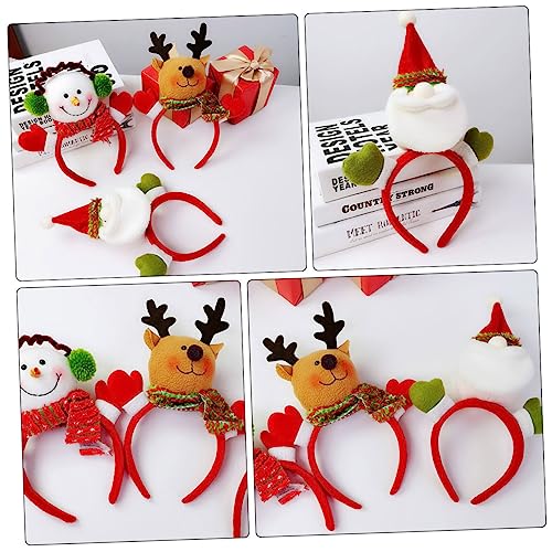 Totority 6 Peças Tiara De Natal Capacete De Rena Tiara De Papai Noel Natal Tiara De Chapéu De Papai