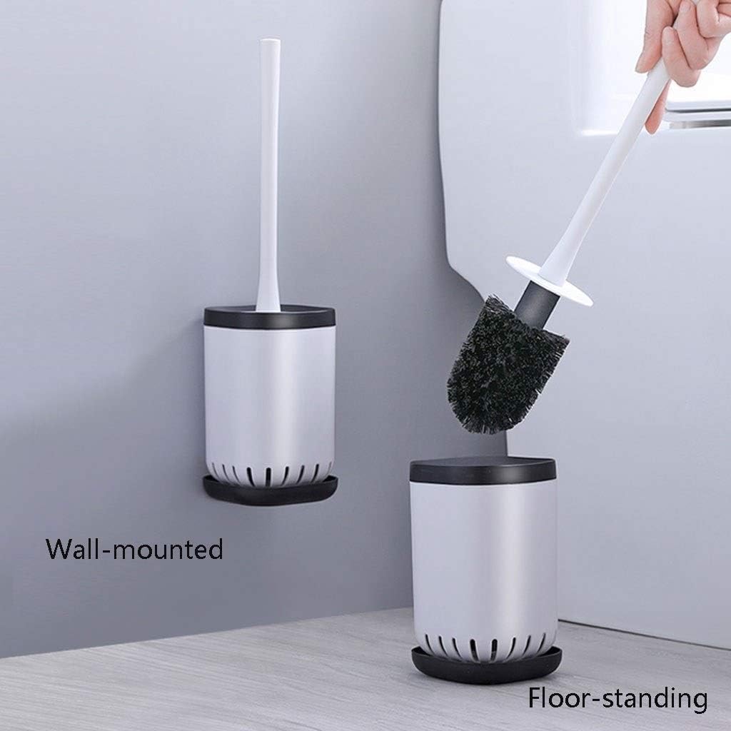 Escobillero de Pared con Mango Largo: Herramienta Esencial para la Limpieza del baño. Diseño Compacto, Ideal para un fácil Mantenimiento e higiene del Inodoro (Color A).