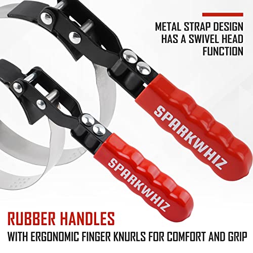 Sparkwhiz Oil Filter Wrench Set, Oil Filter Removal Tool 2-3/4" - 5-1/4", 12" Adjustable Oil Filter Pliers #TOP1
