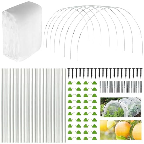 MEISHANG Pflanztunnel Bögen,Gewächshausreifen Fiberglas,24 Stück...