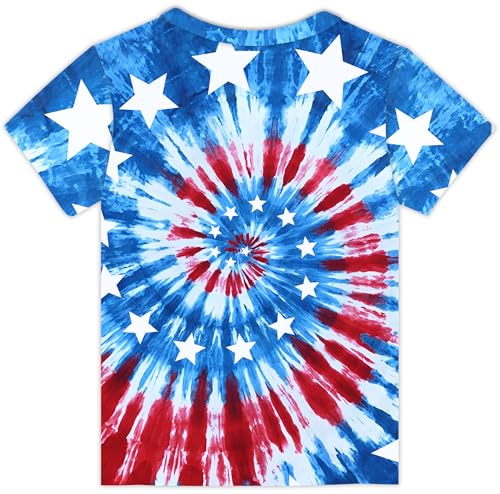 4th of July T-Shirt Boys Girls American Flag Shirts Toddler Short Sleeve Tees Kids Patriotic Star Stripe Tops Age 3-142