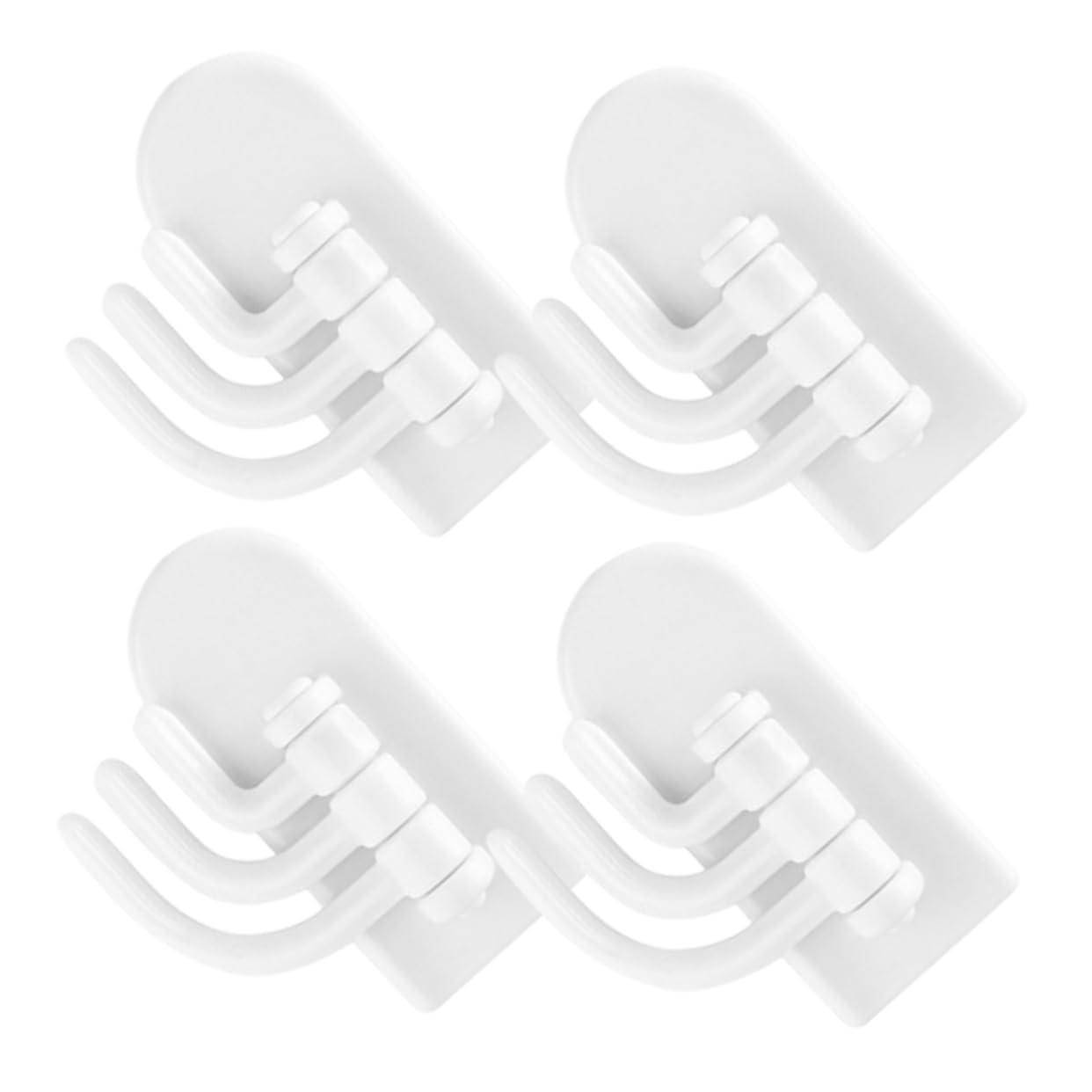 LAPYAPPE Over The Door Hooks 4 Pcs White Heavy Duty Plastic Rotatable Storage Hook Cabinet Hangers Kitchen Closet Bathroom