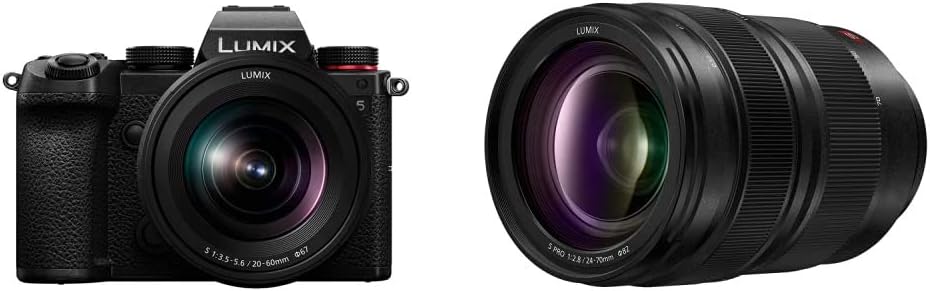 Panasonic LUMIX S5 Full Frame Mirrorless Camera (DC-S5KK) and LUMIX S Pro 24-70mm F2.8 L-Mount Interchangeable Lens (S-E2470)