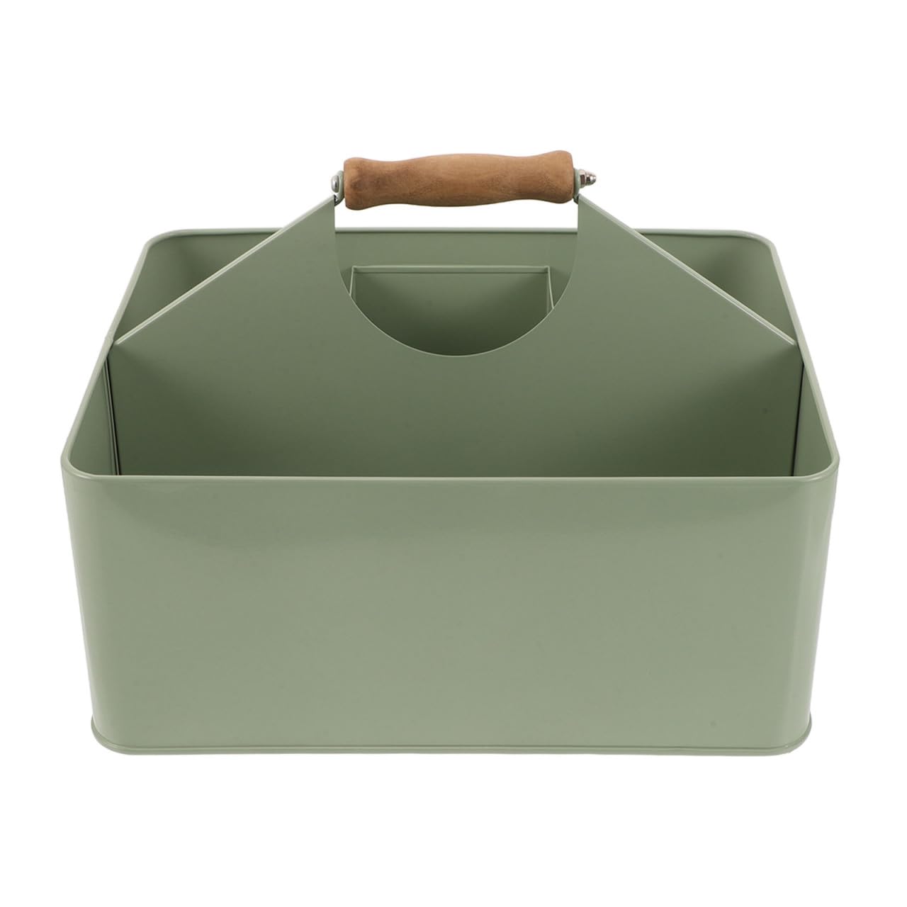 TOYANDONA Caja de Almacenamiento para Semillas de Jardinería de Hierro con 4 Compartimentos y Asa, Fácil de Limpiar, Adecuado para Balcones y Alféizares, Color Verde, Tamaño 29.5x22.6x20 Cm