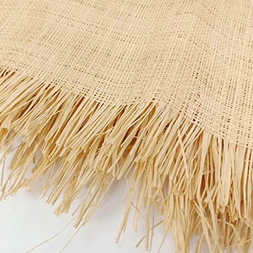 Alfombra de rafia natural hecha a mano con cuerda de ratán para muebles del hogar, sillas, decoración de mesa como ratán (60 cm x 160 cm)