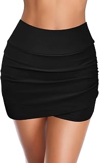 SHEKINI Women's High Waisted Swim Skirt Tankini Swimdress Short Bikini Bottom