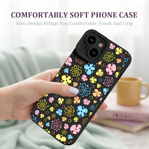 CASBST for iPhone 15 Phone Case, Printed Silicone, Colorful Flowers - image 3