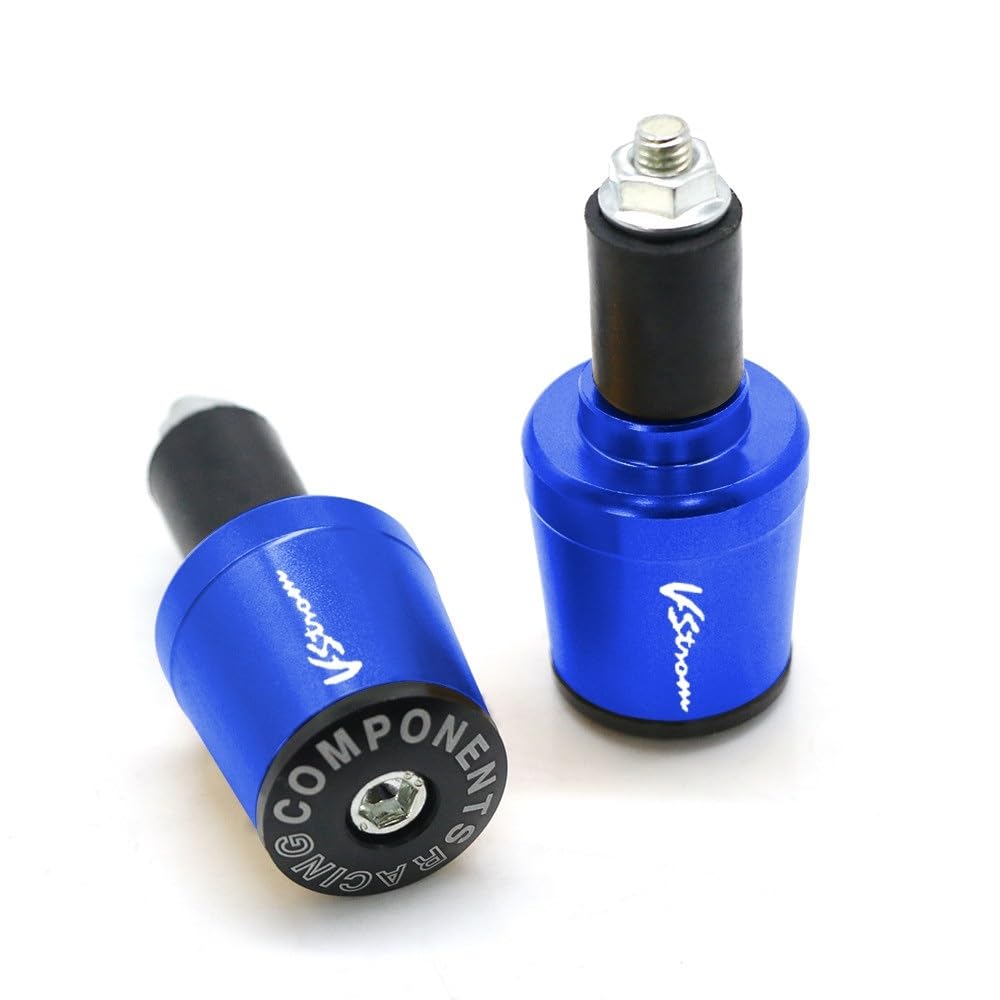 Tapones de manillar Suzuki DL650 antivibración en aluminio CNC azul