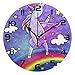 Orologio da Parete Arcobaleno Unicorno Chitarra Orologio Silenzioso Senza ticchettio per Camera da Letto Soggiorno Home Office Decor