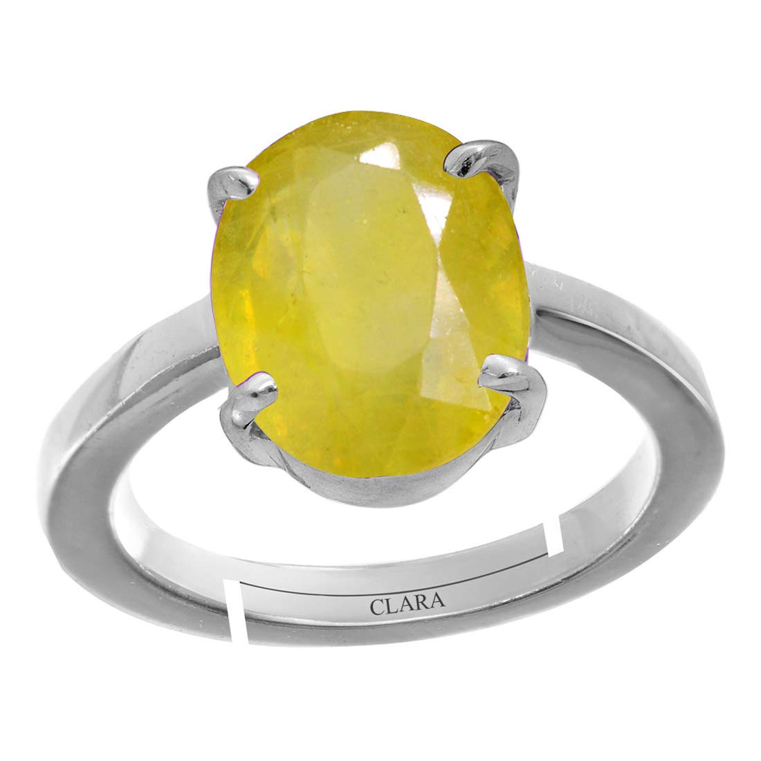 clara Yellow Sapphire Pukhraj 6.5cts or 7.25ratti Stone Silver Adjustable Ring for Men-picture-33