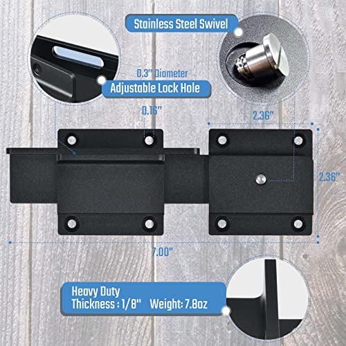 Steinwhale Flip Gate Latch Lock with Padlock Hole - Image 4