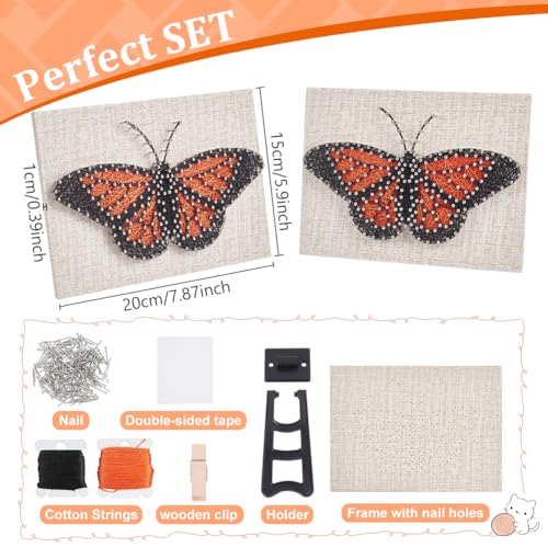 WEBEEDY DIY Butterfly String Art Kit for Beginner 3D Animal String Art Crafts Kit for Adults,Arts Crafts Kit with Instruction and All Supplies,Home Wall Decorations Christmas Unique Women Gift - Image 2