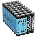 Produktbild ABSINA 32x AAA Akku 1150 NiMH mit 1,2V & min. 1050 mAh - AAA Akkus wiederaufladbar für Geräte mit hohem Stromverbrauch - Batterien AAA wiederaufladbar ideal für DECT Telefon - Akku AAA Micro