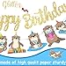 Sea Otter Birthday Banner Decorations Gold Cute Otter Happy Birthday Banners Sea Animal Party Decorations for Ocean Theme Birthday Party Supplies