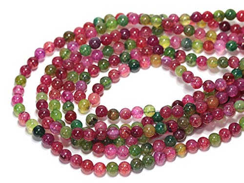 【石流通センター】【丸ビーズ】トルマリンカラーアゲート 6mm 天然石 パワーストーン