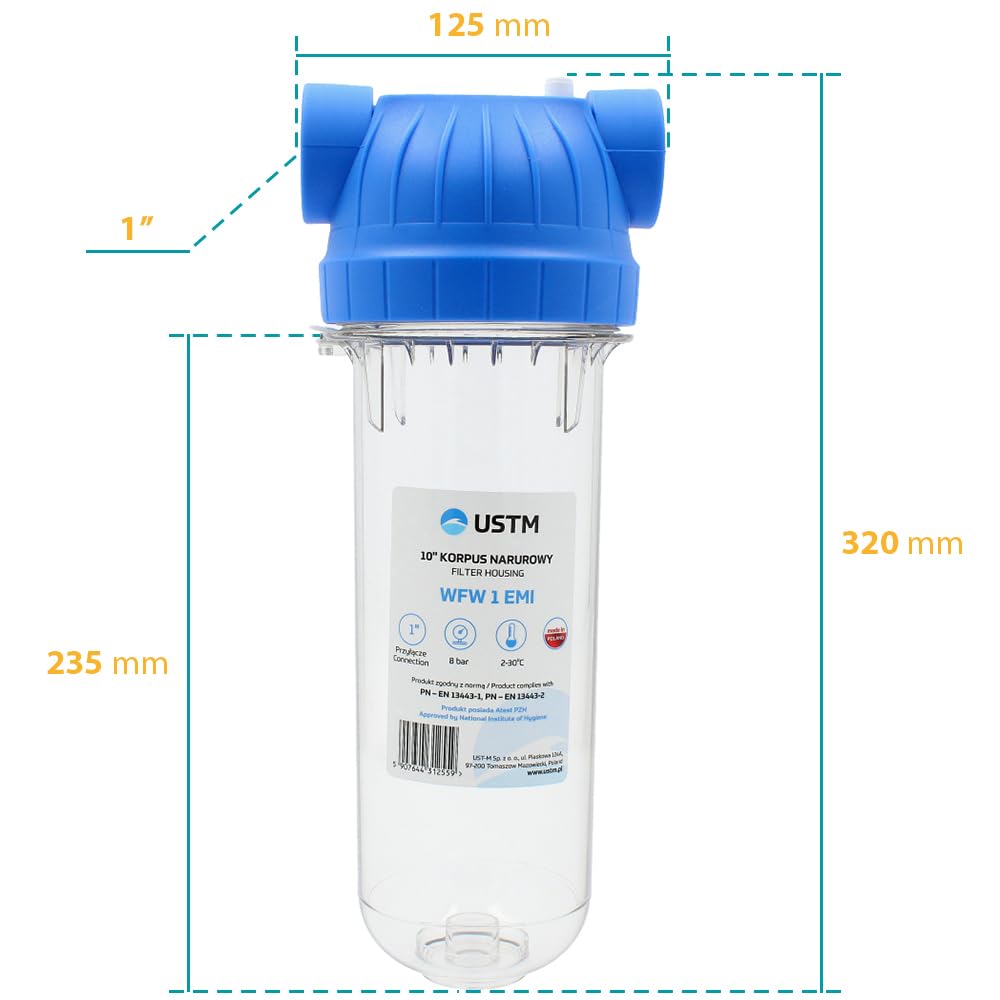 10" Wasserfiltergehäuse 1" BSP Weibliches Gewinde In-Line Reinigungssystem