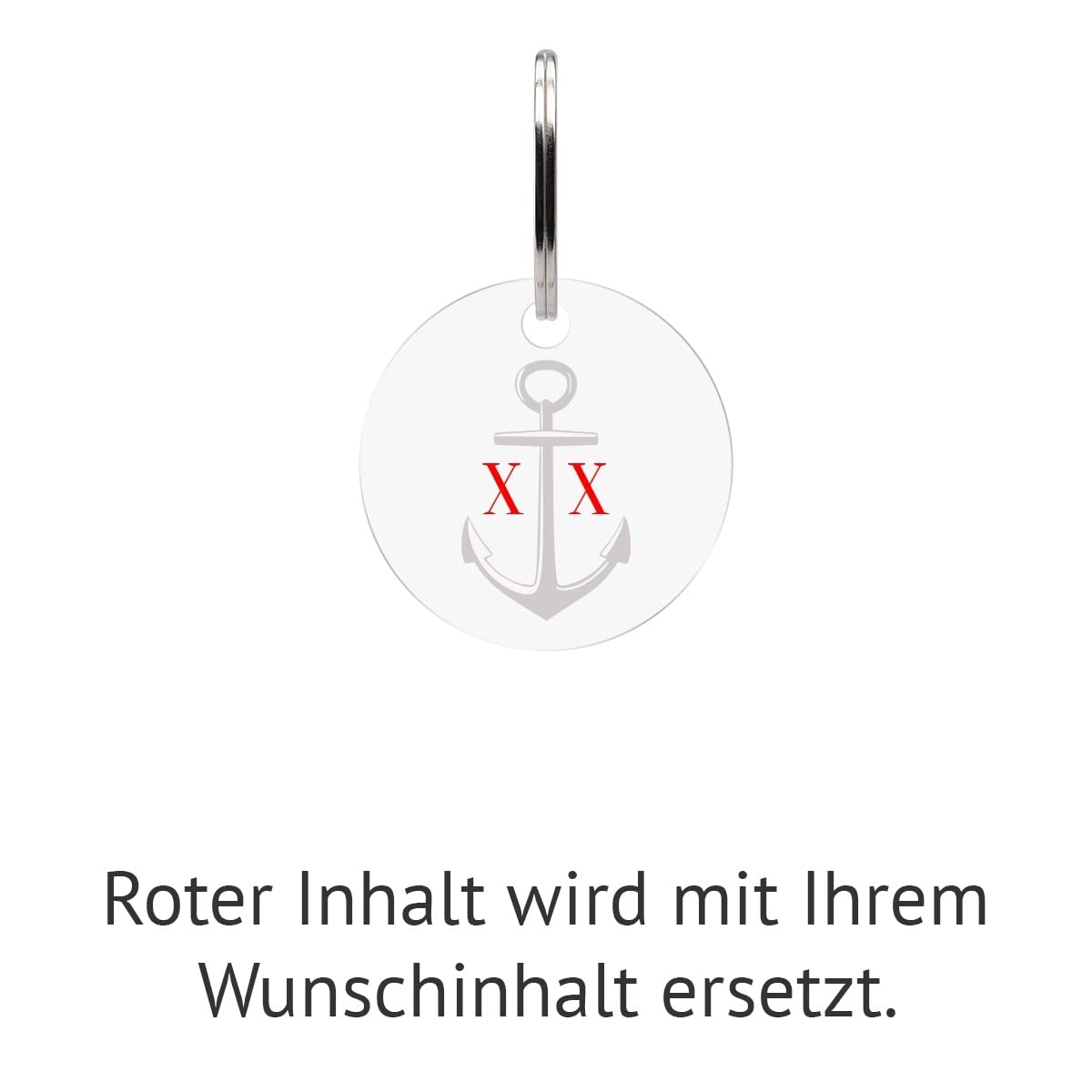 Schlüsselanhänger Rund Mit Anker & Initialen-Gravur – Aus Acrylglas, Personalisierbar, Geschenk Für Paare & Freunde
