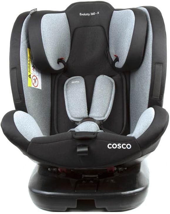 Cosco Kids, Cadeirinha Evolutty 360 X, 0 a 36kg, com Giro 360º e Isofix, Cinza Mescla