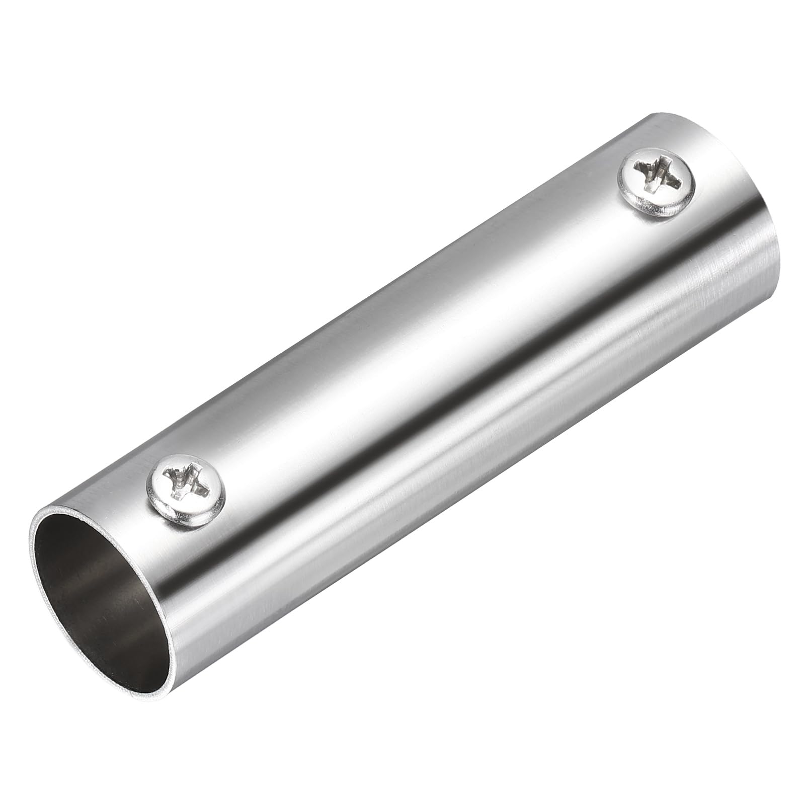 sourcing map 2-Way Straight Pipe Fitting, Fit 19mm OD Pipe Stainless Steel Structural Joint Pipe Connector Chain Link Fence Clamp for Fence Railing Handrail DIY, 80mm Length