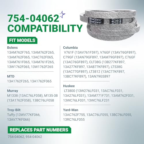 Image of BlueStars 754-04062 954-04062 Deck Belt | Aramid Cord Belt | 1 /2 x 77.5