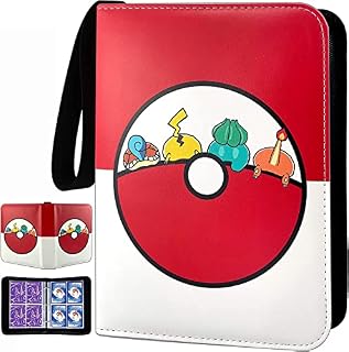 Trading Card Binder, Card Holder Album 4 Pockets 50 Removable Sleeves, 400 Cards Collection Folder Book for Kids Boys Girls Collectors