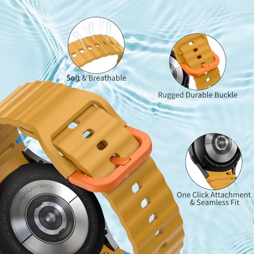 Image of Tobfit Silicone Bands for Samsung Galaxy Watch 7 Strap 40mm 44mm Women Men, 20mm Adjustable Sports Replacement Strap for Galaxy Watch 7 /FE /6 /6 Classic /5 /5 Pro /4 /4 Classic