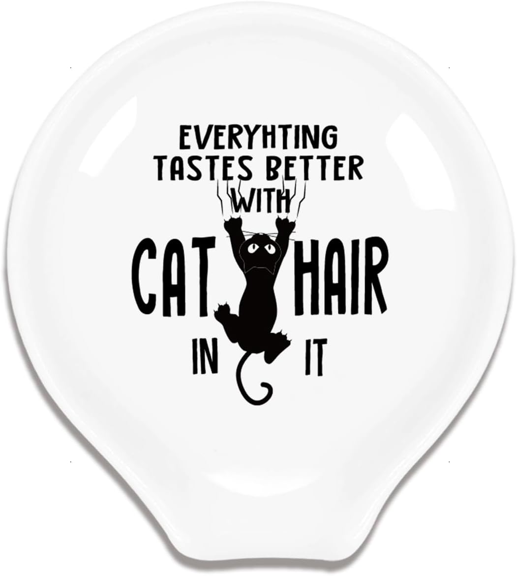 Funny Cat Coffee Spoon Holder,Ceramic Coffee Bar Station Accessories