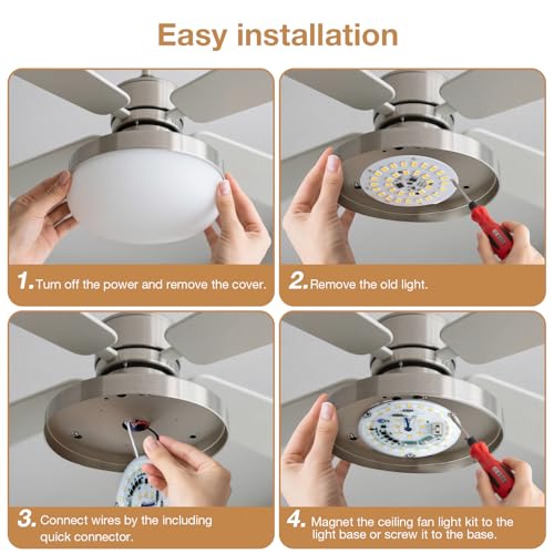 image for Ledytech 4 inch LED Retrofit Light Kit for Ceiling Fan Light Replaceme