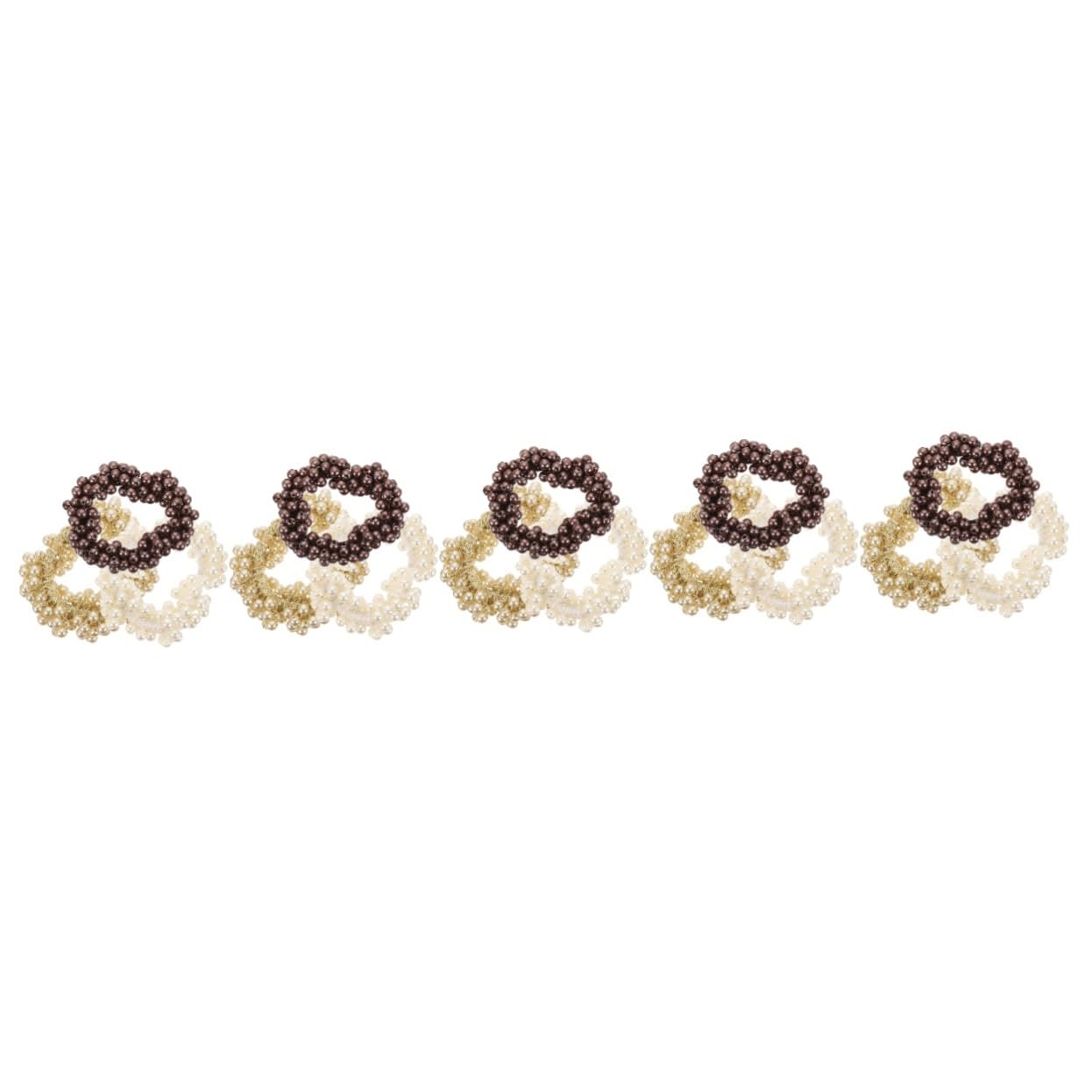 FRCOLOR 5 Juegos De Bandas Elásticas Para El Cabello Con Cuentas Coleteros Accesorios De Moda Para El Cabello Para Mujeres 3 Piezas X 5