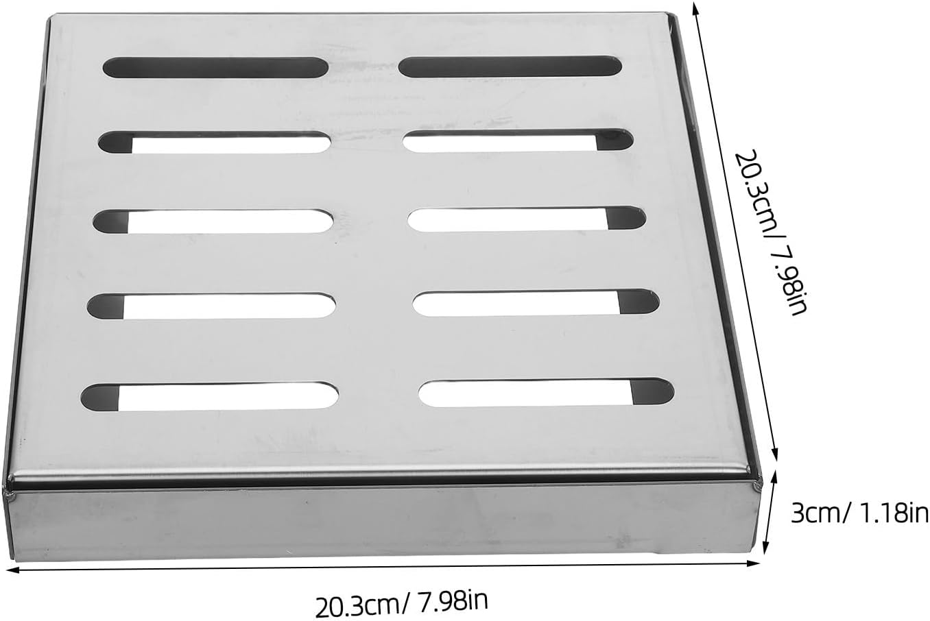 Stainless Steel Floor Drainage Grate 12x12 Inch Heavy Duty Silver | Catch Basin Grate for Residential Driveways, Efficient Debris Filtering, Corrosion Resistant Construction, Versatile High