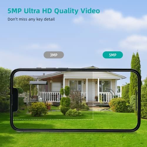 DEKCO 5MP Security Camera Outdoor with Color Night Vision, 360° Pan-Tilt Motion Tracking WiFi CCTV Camera with Sound-Light Alarm, Home Security Camera with IP66 Waterproof, 2-Way Audio