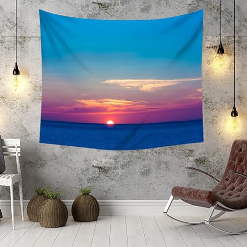 Tapisserie murale pour masquer un mur vide avec un paysage de coucher de soleil