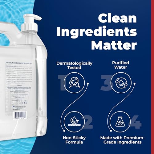 Image of Swiss Navy Premium Water-Based Lubricant - 128 oz | Lubricating Gel for Men, Women & Couples - Toy Safe - Non-Staining Formula - Compatible with Latex & Condoms