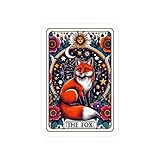 CafePress The Fox Spirit Tarot Deck Collection Small Die Cut Sticker, 3'x4' Glossy Finish