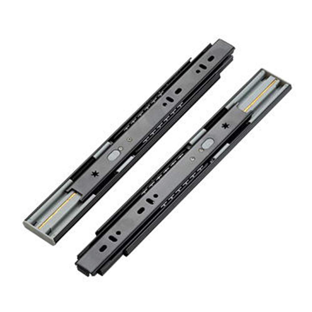 ROONC Drawer Slide, Three-section Guide, Fully Connected With Ball Bearing, Damping Buffer, For Furniture Drawer, 400mm (16in)