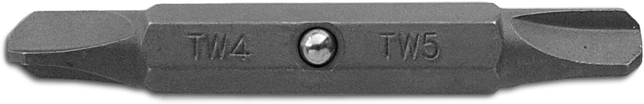 Megapro TWDT4-5 S2 Steel Hex Shank Double-Ended Tri-Wing Bit for Tamperproof Screwdriver, 4 x 5 Point Size, 1/4 Inch Hex Shank, 2 Inch Length