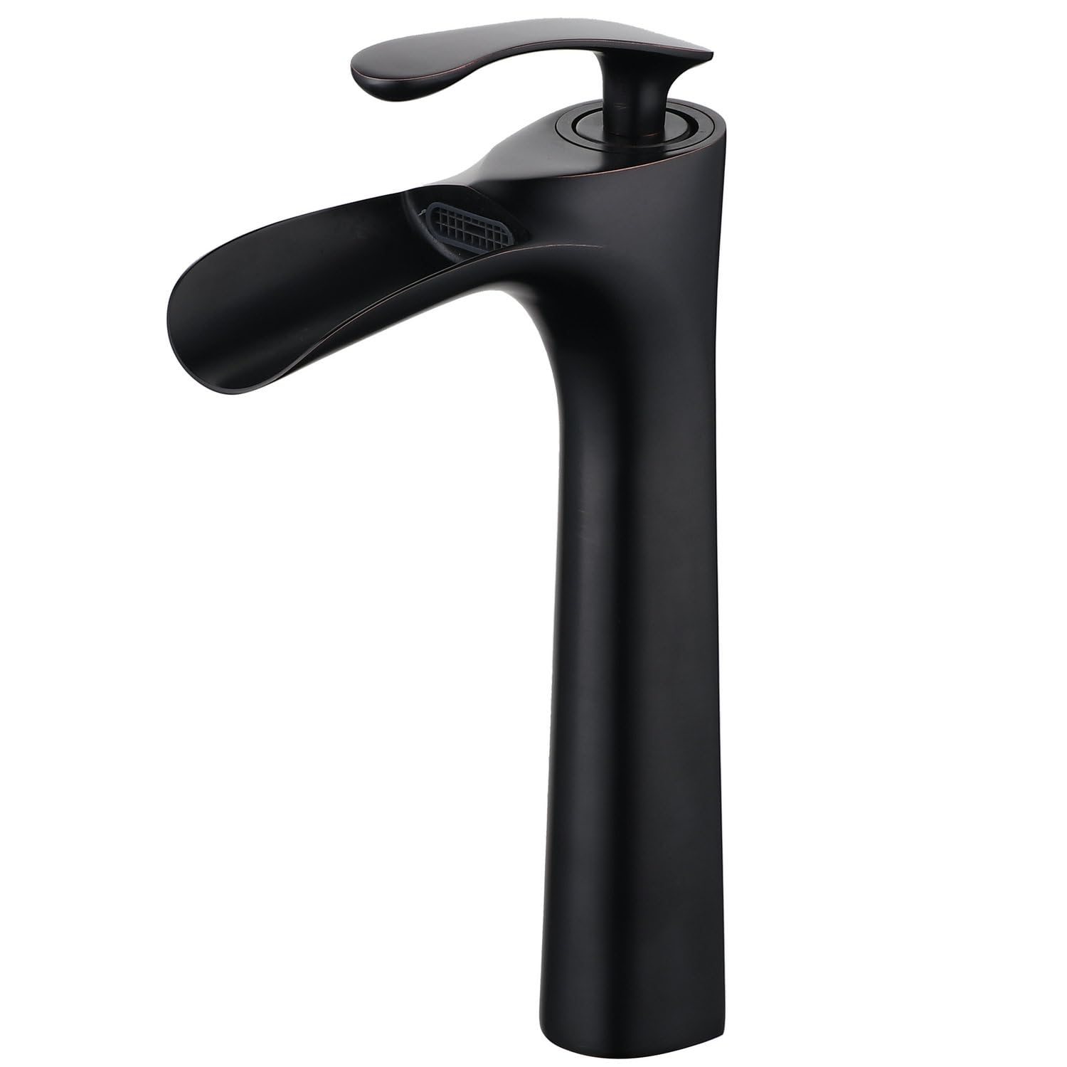 Rubinetto A Cascata Con LED Indicatore Temperatura – Per Bagno O Cucina, Colore Nero, Ingresso Acqua Dal Basso – Funzionamento Idroelettrico, Pressione Minima Richiesta