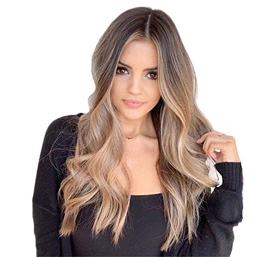 Andongnywell Multicolor Hair Lace Front Wigs Curly Wave Density Human Hair Wig Middle Part Wavy Lace Wigs For Women (Multicolor,One Size) #TOP22