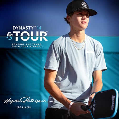 Image of Franklin Sport Pro Pickleball Paddles - FS Tour Series Carbon Fiber Paddles - Official USA Pickleball (USAPA) Approved - Dynasty Pro Player - 14mm Polymer Core - Blue