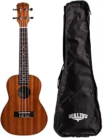 Ukulele Malibu Acústico Concert 23S Natural Com Capa