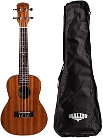 Ukulele Malibu Acústico Concert 23S Natural Com Capa