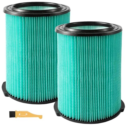 2 Pack VF6000 5-Layer Replacement Filter for Ridgid Shop Vac 5-20 Gallon Wet Dry Vacuums WD5500 WD0671 WD6425 WD7000 WD1280 WD1851 WD1680 WD1956 RV2400A 1400RV RV2600B fit for Husky 6-9 Gallon Vacs